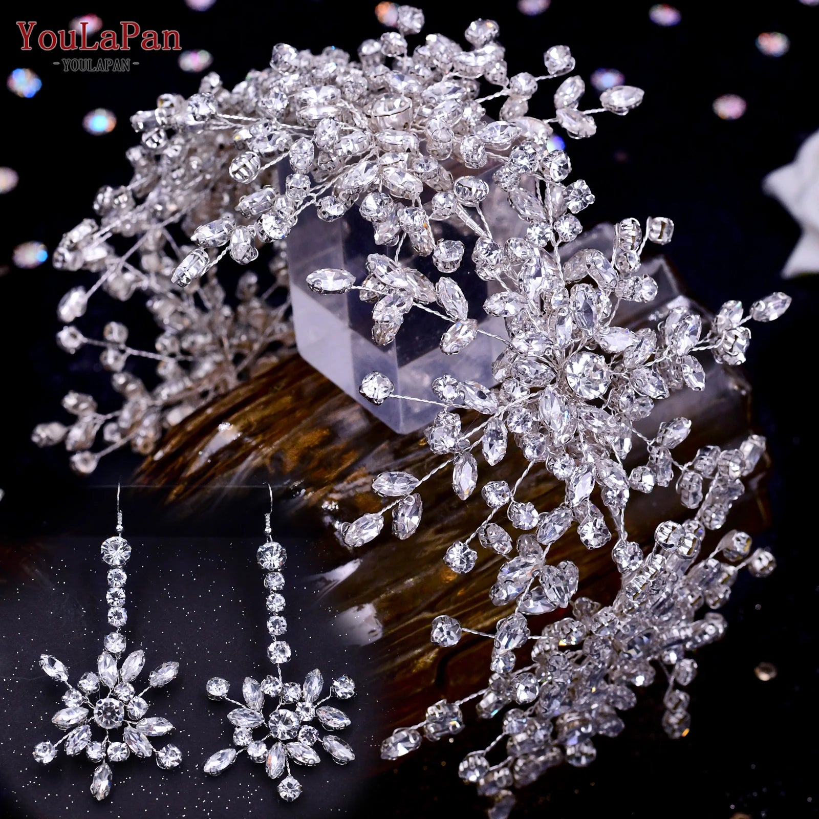 YouLaPan HP419 Rhinestone Bridal Headband Woman Headpiece Wedding Hair Accessories Bride Hair Tiara and Crown Crystal Headdress