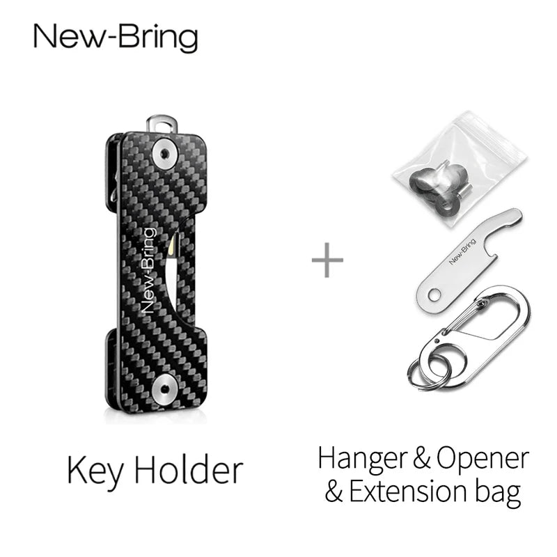 KIMLUD, NewBring Smart Key Holder Keychain Car Key Wallets Ring Collector Housekeeper Carbon Fiber G2 DIY EDC Pocket Key Organizer Smart, KIMLUD Womens Clothes