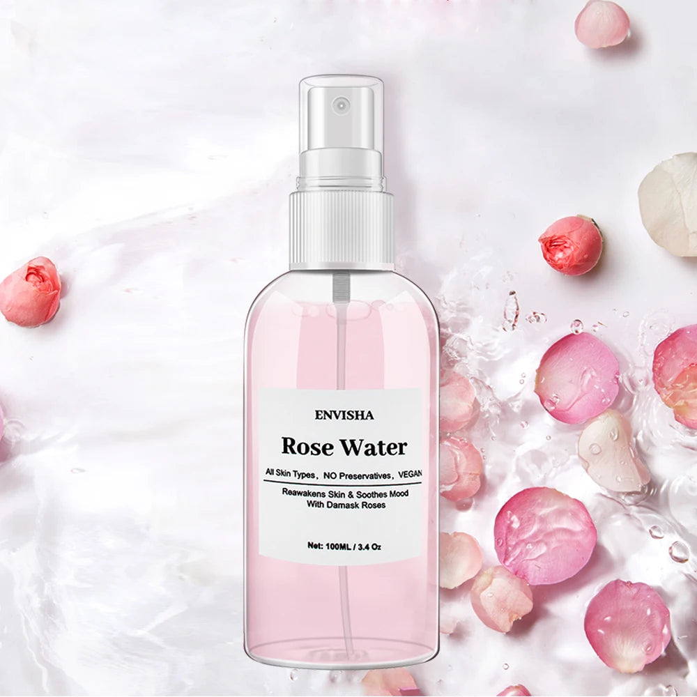 ENVISHA Natural Rose Face Toner Facial Skin Care Anti-wrinkle Moisturizing Oil Control Whitening Shrink Pores Makeup Remover