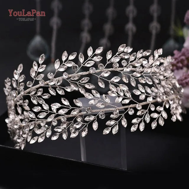 TOPQUEEN HP304 Bridal Crowns and Tiaras Woman Headgear Rhinestone Hairbands Wedding Accessories Bride Headband Headdresses