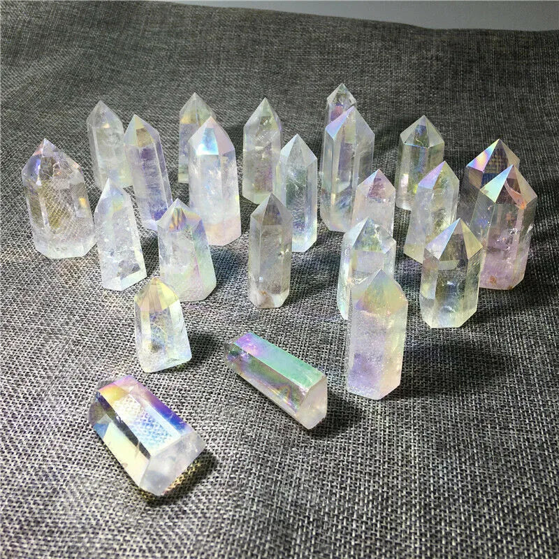 Aura Angel clear crystal stones wand point tower for healing quartz stone gift