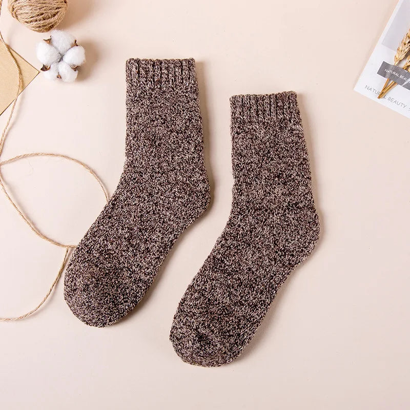 Winter Men&#39;s Merino Wool Socks Super Thick Warm High Quality Harajuku Retro Snow Casual Antifreeze Cashmere Socks Men 3 Pair