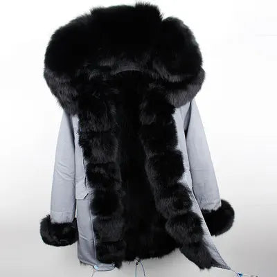 KIMLUD, womens winter jacket coat Raccoon fur Linner parkas women parka big real fox fur collar natural Roccoon fur liner Long coat, color13 / 7XL, KIMLUD APPAREL - Womens Clothes