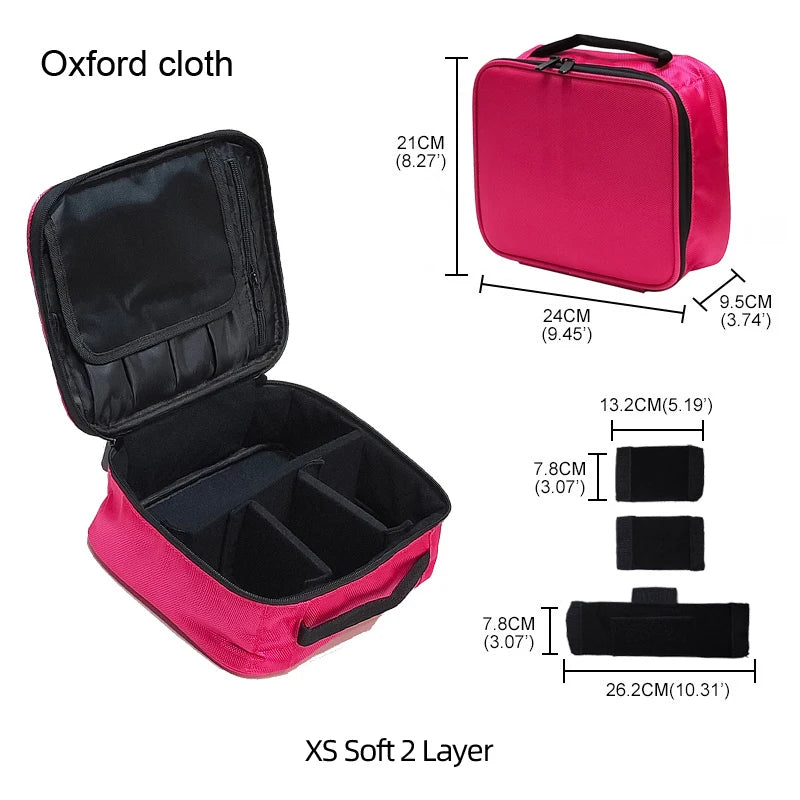 2023 New Makeup Cosmetic Case Waterproof Oxford Cloth Large Capacity Travel Storage Bag Tattoo Beautician Suitcases - KIMLUD