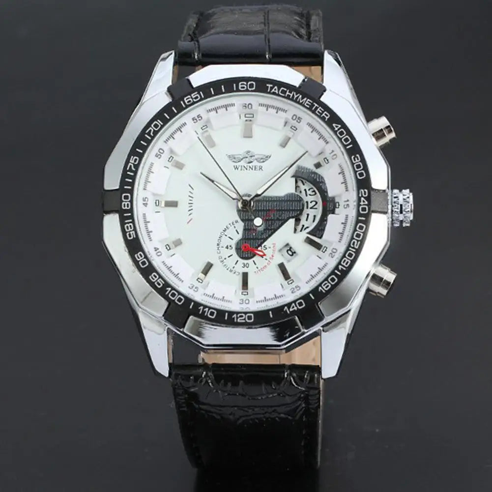 Hot Sale Winner Watches Men Sports Watches  Stainless Steel Band Auto Date Automatic Mechanical Wristwatches Small seconds Watch