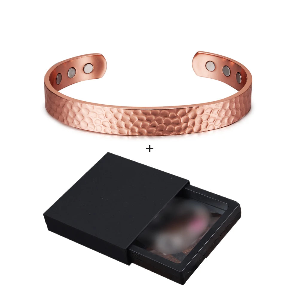 KIMLUD, Pure Copper Magnetic Bracelet Arthritis Adjustable 10mm Vintage Magnetic Bracelet Health Energy Copper Cuff Bracelet &amp; Bangles, CB004S box, KIMLUD APPAREL - Womens Clothes