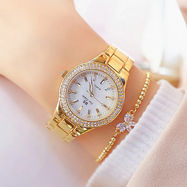 KIMLUD, 2022 Ladies Wrist Watches Dress Gold Watch Women Crystal Diamond Watches Stainless Steel Silver Clock Women Montre Femme 2021, gold bracelet, KIMLUD APPAREL - Womens Clothes