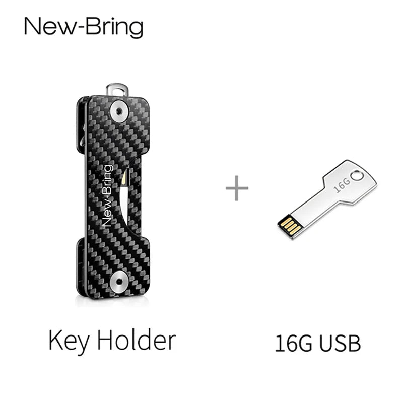 KIMLUD, NewBring Smart Key Holder Keychain Car Key Wallets Ring Collector Housekeeper Carbon Fiber G2 DIY EDC Pocket Key Organizer Smart, Key Holder with U / CHINA, KIMLUD APPAREL - Womens Clothes