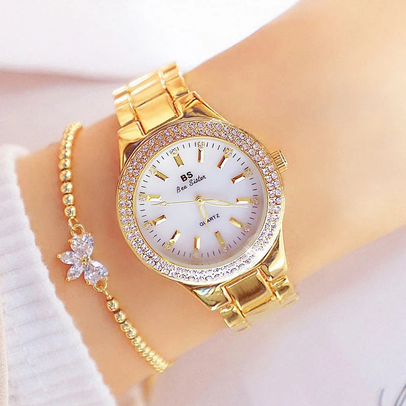 KIMLUD, 2022 Ladies Wrist Watches Dress Gold Watch Women Crystal Diamond Watches Stainless Steel Silver Clock Women Montre Femme 2021, KIMLUD Womens Clothes