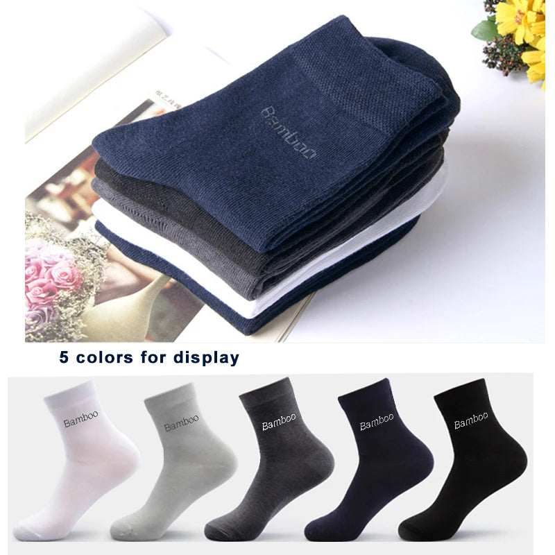 KIMLUD, 10Pairs/Lot Men Bamboo Socks Brand Comfortable Breathable Casual Business Men's Crew Socks High Quality Guarantee Sox Male Gift, KIMLUD Womens Clothes