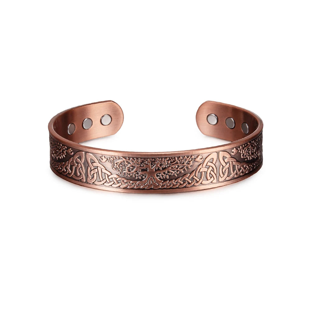 KIMLUD, Viking Pure Copper Bracelet Men Adjustable Cuff Energy Magnetic Bracelet Benefits Wristband Hard Health Man Bracelet Knot Metal, CB062 15MM, KIMLUD APPAREL - Womens Clothes