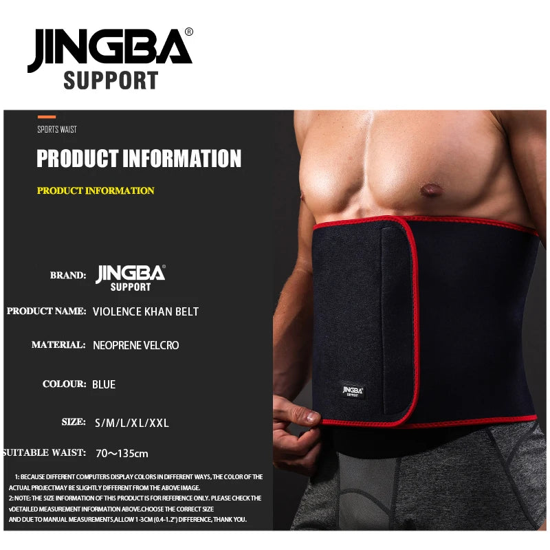 JINGBA SUPPORT New Back Waist Support Sweat Belt Waist Trainer Waist Trimmer Musculation Abdominale Fitness Belt Sports Safety - KIMLUD