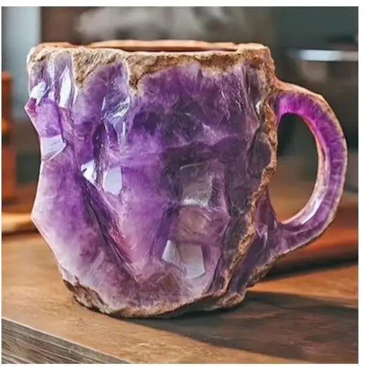 KIMLUD, 1PC Multi-Colored Mineral Crystal Coffee Mug，Natural Mineral Crystal Mug， Colorful Crystal Christmas Mugs,Christmas Gift New, KIMLUD Womens Clothes