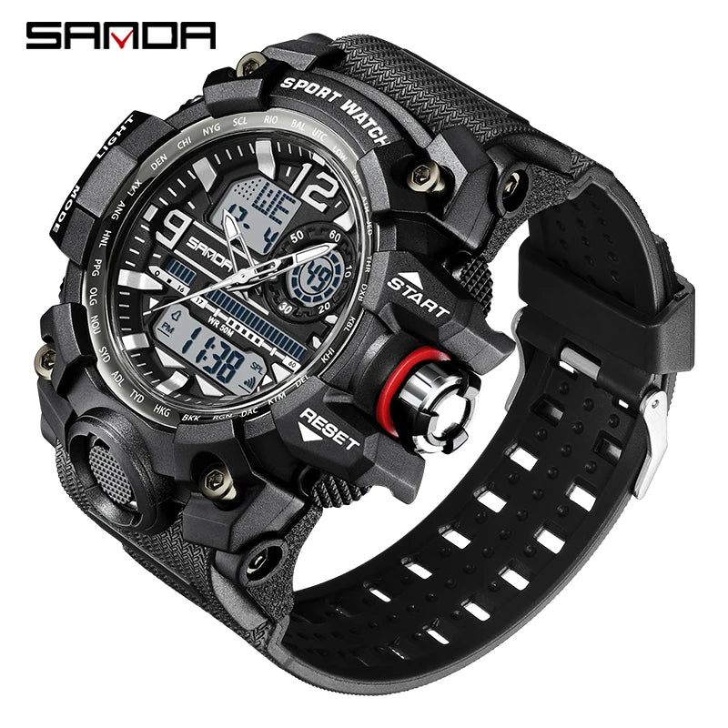 SANDA G Style New Men's Watches 50M Waterproof  Sports Military Quartz Watch For Male Digital Wristwatch Clock Reloj Hombre