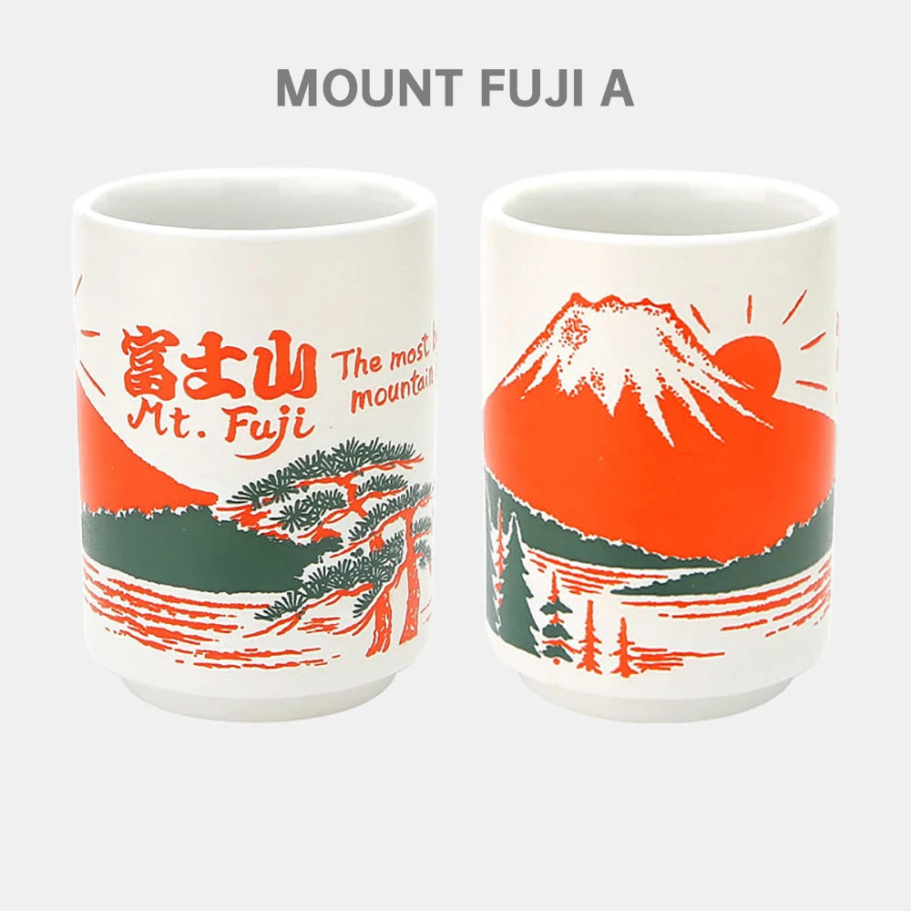 Japanese Impression Ceramic Mugs 300ml Tea Wine Sushi Sake Cup Funny Family Restaurant Decoration Travel Gift for Friends