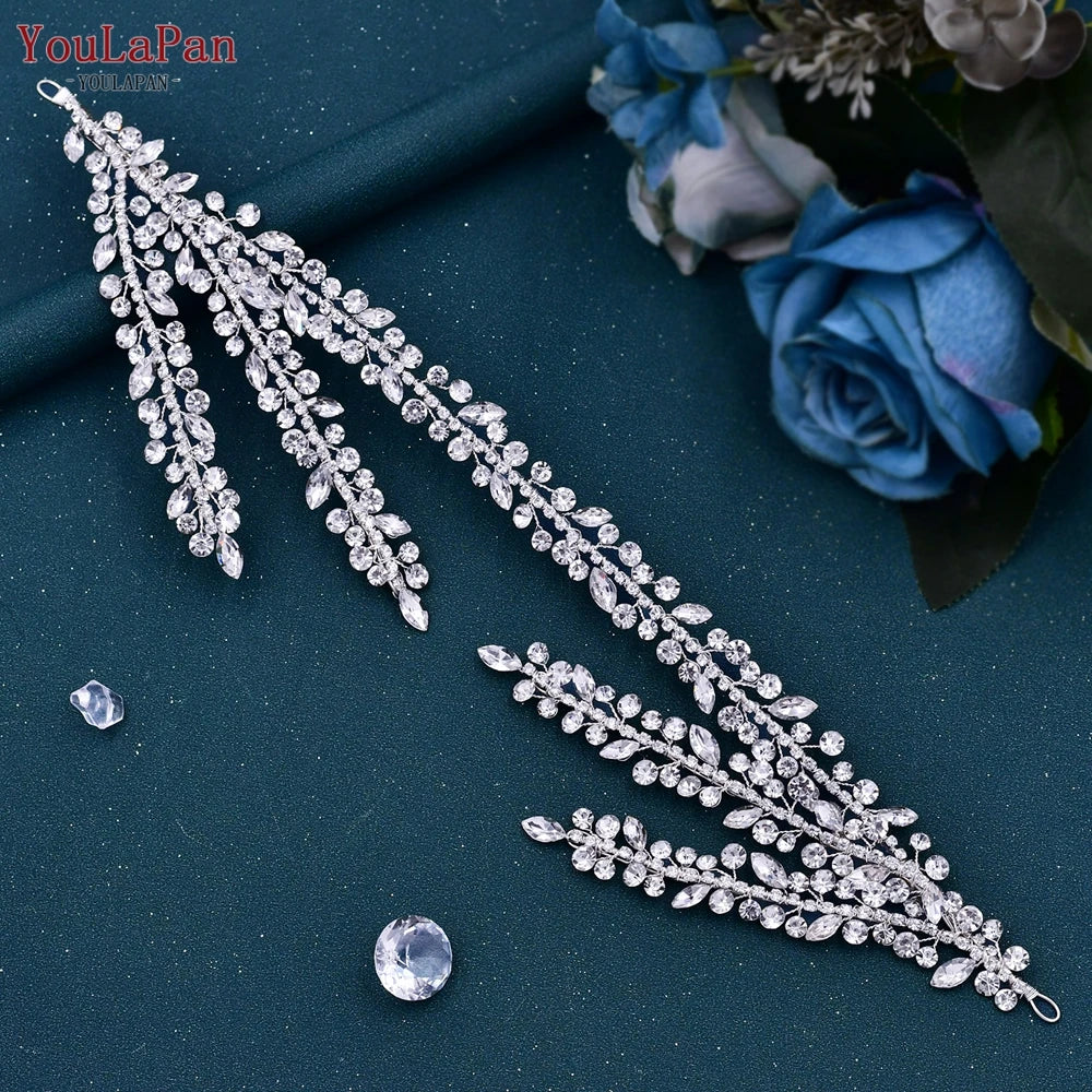 YouLaPan HP496 Rhinestone Bridal Headband Woman Headpiece Wedding Hair Accessories Bride Tiara Pageant Headdresses Wedding Tiara