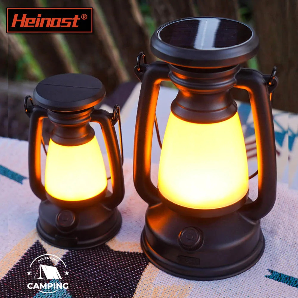 USB Rechargeable Camping Light Portable Camping Lanterns Hanging Tent Light 3000-5000K Stepless Dimming with Solar Charging