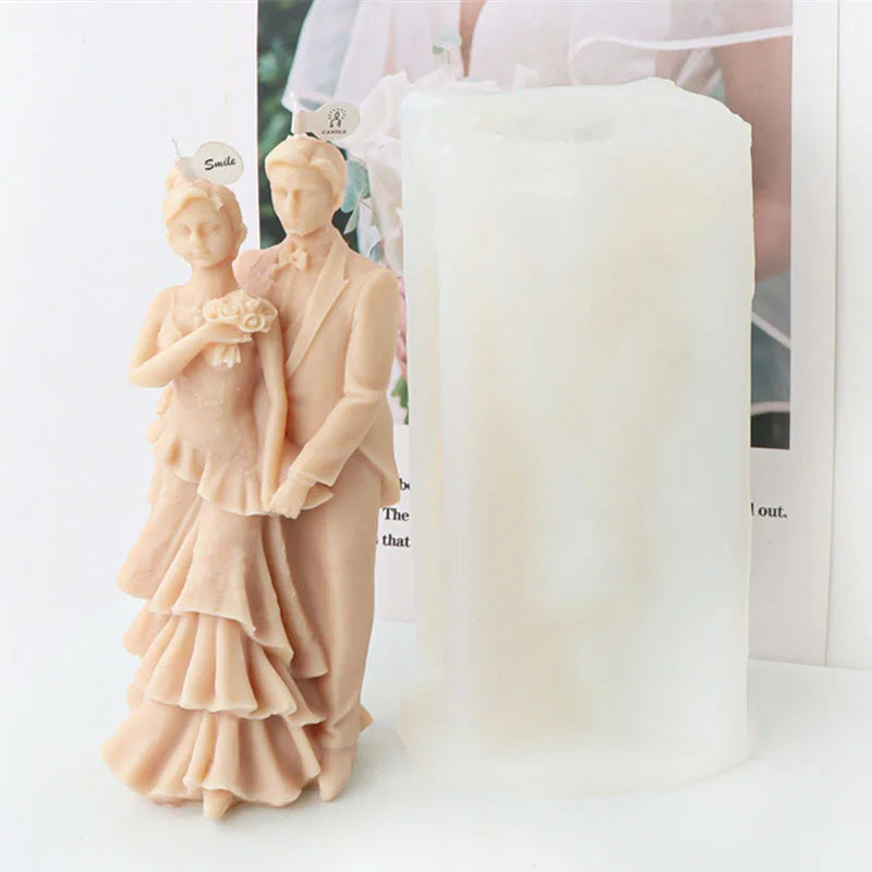 Wedding Ceremony Candle Silicone Mold Bride and groom Sweet Companion DIY Scented Candle Gypsum Mould Valentine's Day Decor Gift