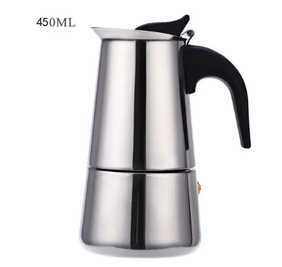 2/4/6/9 Cups Coffee  Pot Stainless Steel Mocha Espresso Latte Stovetop Filter Moka Coffee Maker Coffee Pot for Kitchen WF1111