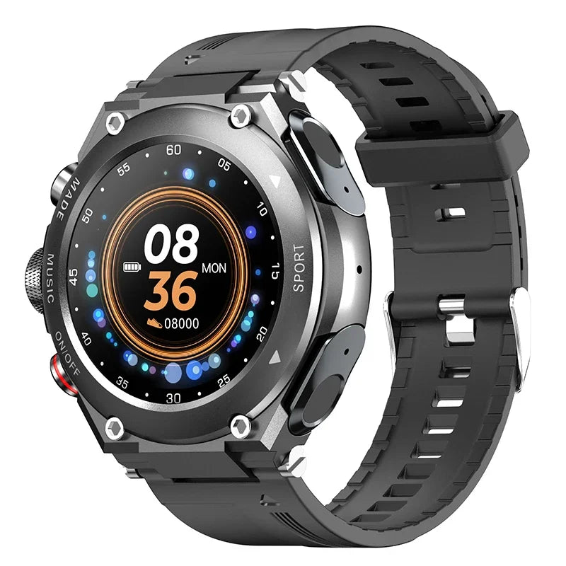 YYHC-2022 IP68 Smart watch with earbuds Temperature music high quality