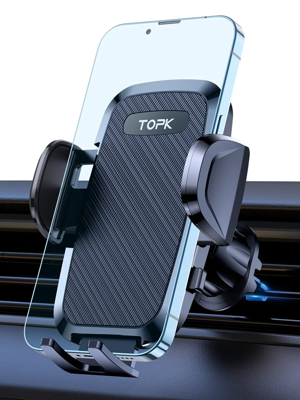 TOPK D36 Car Phone Holder Adjustable Car Phone Mount Cradle Super Stable for Dashboard/Windscreen/Air Vent for Mobile Phones