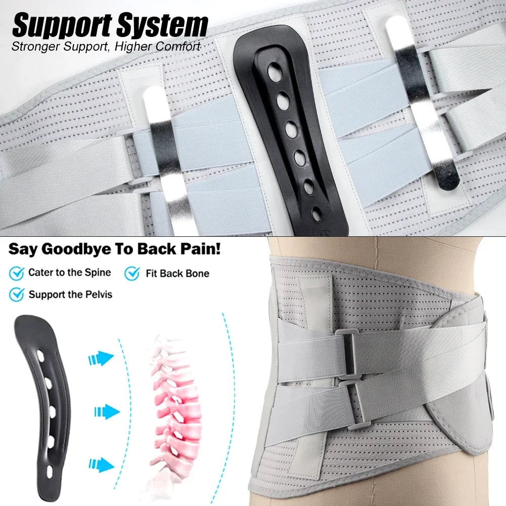 Back Brace for Lower Back Pain, Immediate Pain Relief From Sciatica, Herniated Disc,Scoliosis, Decompression Lumbar Support Belt - KIMLUD