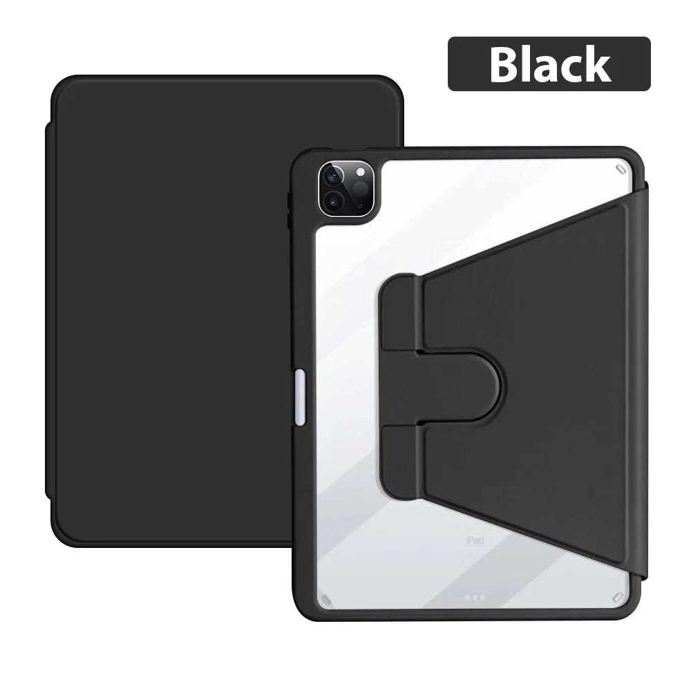 KIMLUD, 360° Rotation Case For Ipad 10 9 9th 10th Generation Pro 13 12.9 Air 11 5 4 M4 M2 2024 Mini 6 7 10.9 10.2 Protective Cover Funda, Black / Pro 12.9 2018-2022, KIMLUD APPAREL - Womens Clothes