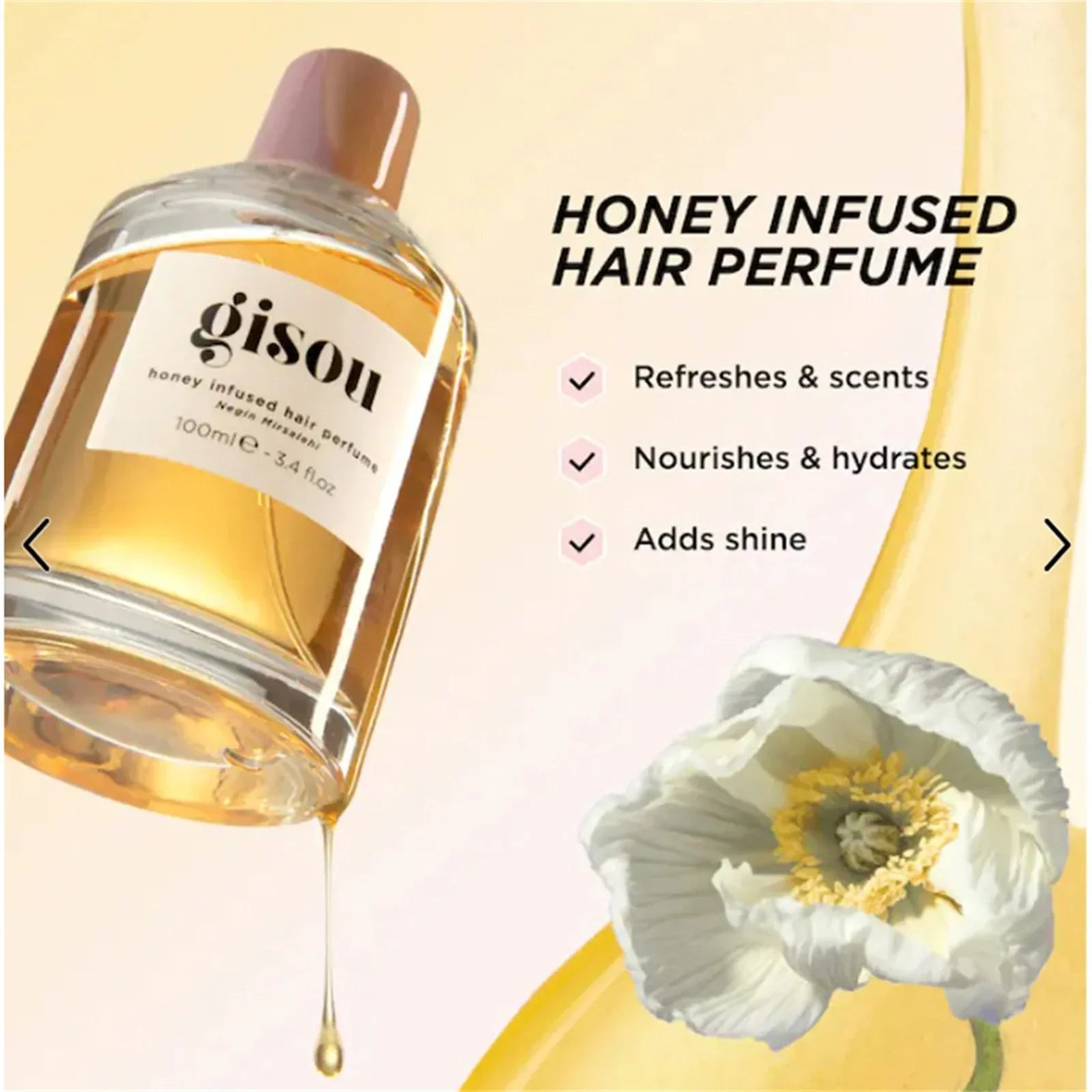 Honey Infused Hair Perfume Pocket Size, A Travel-Friendly  With Sweet Notes Of Honey Blended Into Spring Floral (1.7 Fl Oz/50ml)