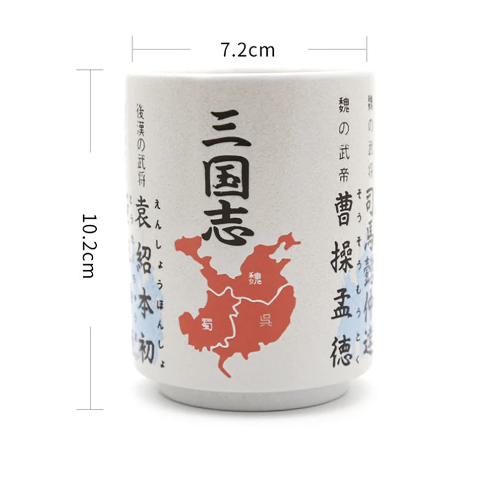 Japanese Impression Ceramic Mugs 300ml Tea Wine Sushi Sake Cup Funny Family Restaurant Decoration Travel Gift for Friends