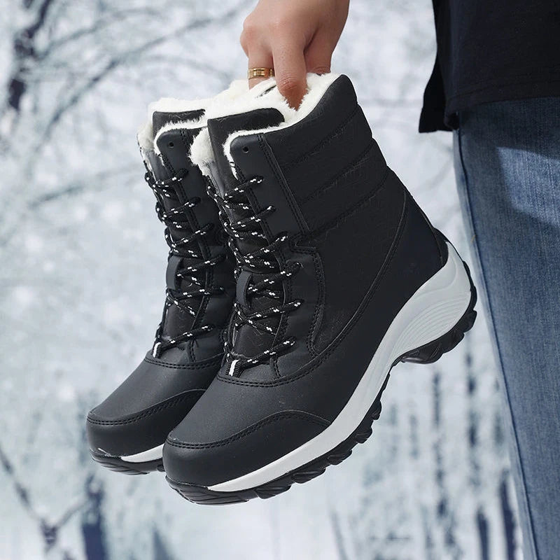 Ankel Boots for Women Winter Outdoor Warm Snow Boots Chunky Platform Waterproof Non-slip Warm Shoes Woman Boots Plus Size Casual