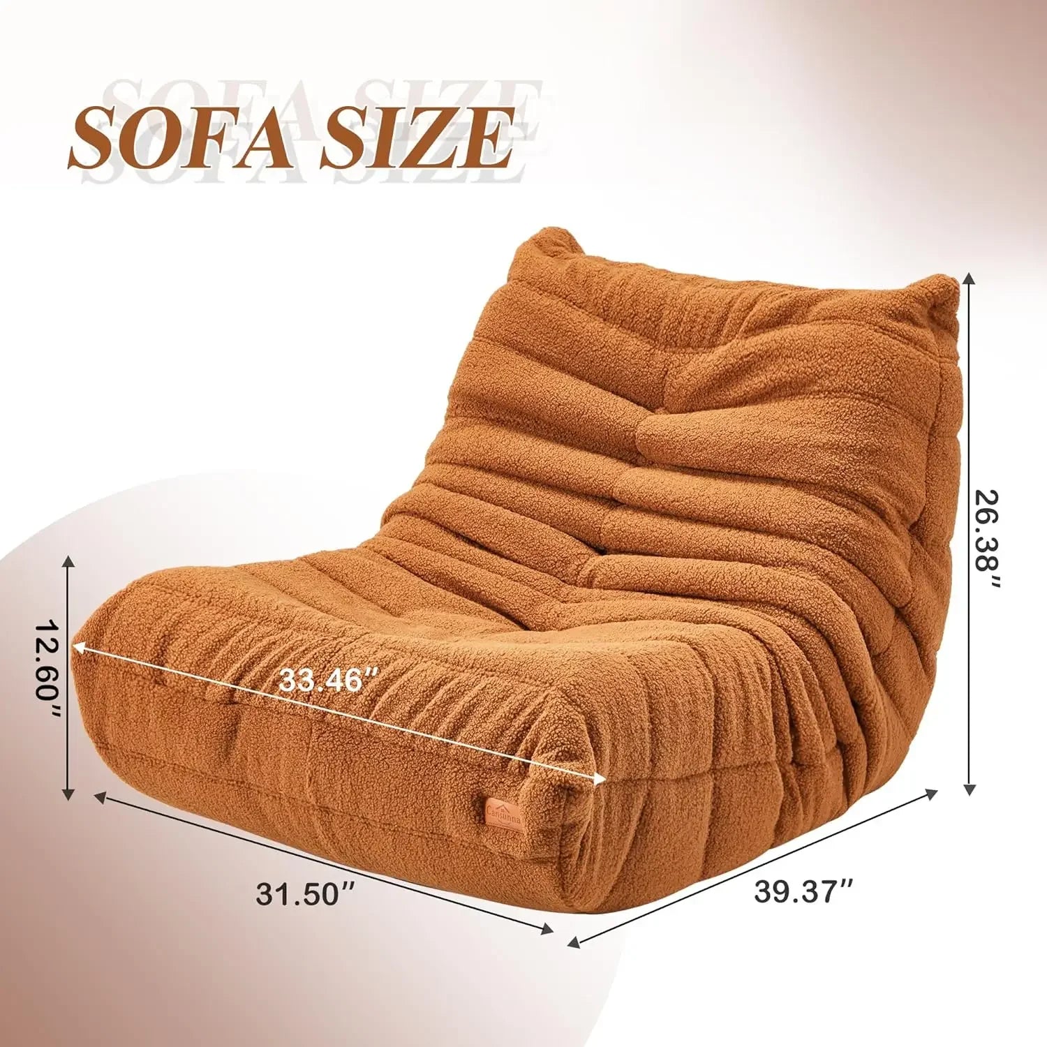 Bean Bag Chair Sofa Sack Big Beanbag Chair for Adults Fireside Bean Bag Lounger Memory Foam Chair for Home, Apartment or Gaming