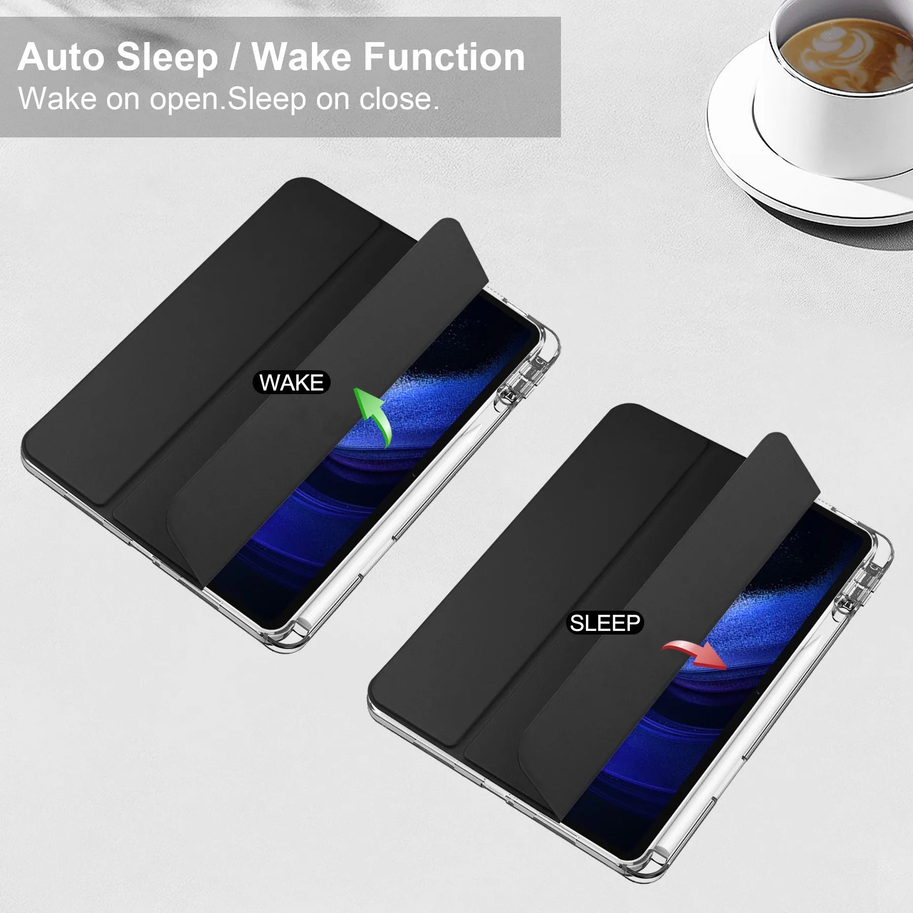 Case for Xiaomi Mi Pad 5 Pro 11 MiPad 6 Pro 11 7 PRO 11.2 HD Transparent Case Redmi pad SE 11 PRO 12.1" with Awake / Sleep Cover