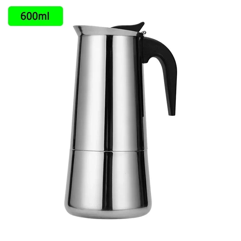 600ml Mocha Espresso Latte Stovetop Filter Stainless Steel Coffee Pot for Barista Moka Coffee Maker Coffee Maker Pot Coffee Pot