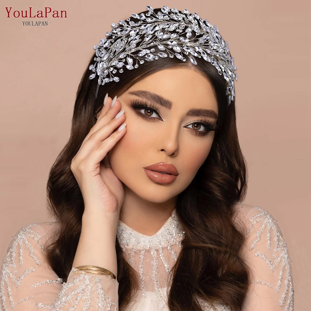 YouLaPan Wedding Headband for Bride Rhinestone Bridal Hair Accessories Bridesmaid Headpiece Party Woman Headdress Jewelry HP588