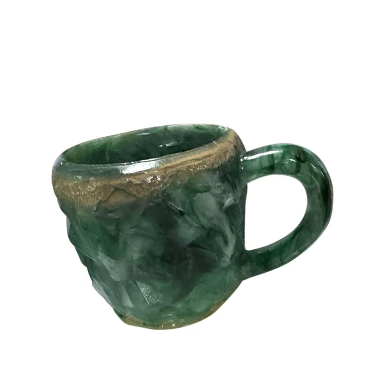 Mineral Crystal Coffee Mugs Resin Distinctive Multi Color Relief Printing High-capacity Water Cup Colourful Christmas Gift Mugs