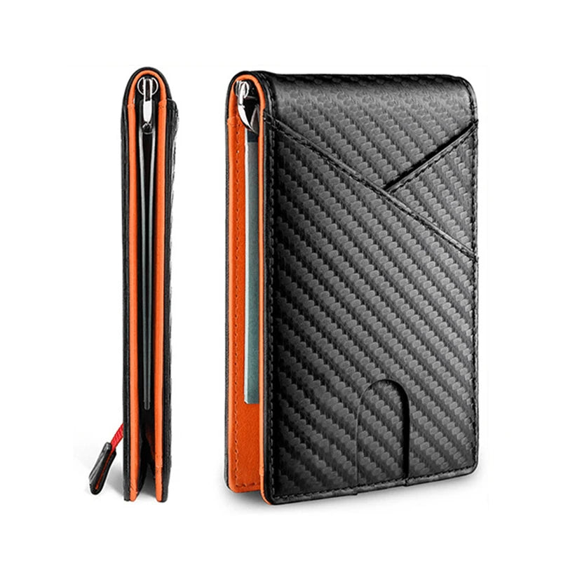 KIMLUD, DIENQI Carbon Fiber Rfid Slim Card Luxury Wallet Money Bag Men's Wallet Bifold Billfold, KIMLUD Womens Clothes