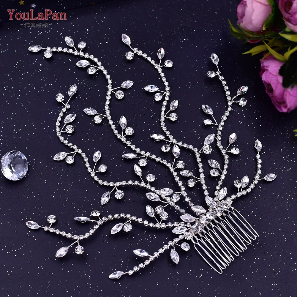 KIMLUD, YouLaPan Alloy Flower Bridal Hair Accessories Wedding Hair Clips Rhinestone Side Hairpin Women Crystal Wedding Headdress HP254, HP481-S, KIMLUD APPAREL - Womens Clothes