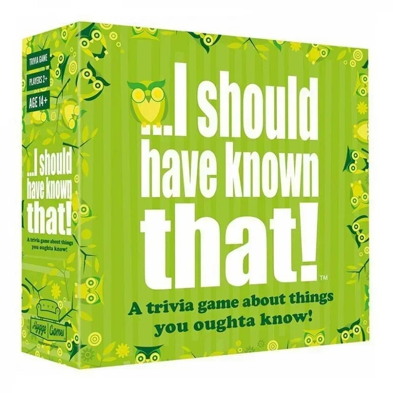 I Should Have Known That! Trivia Game Green Board Game 110 Cards With 400 Questions About Things That You Should Know Card Game - KIMLUD