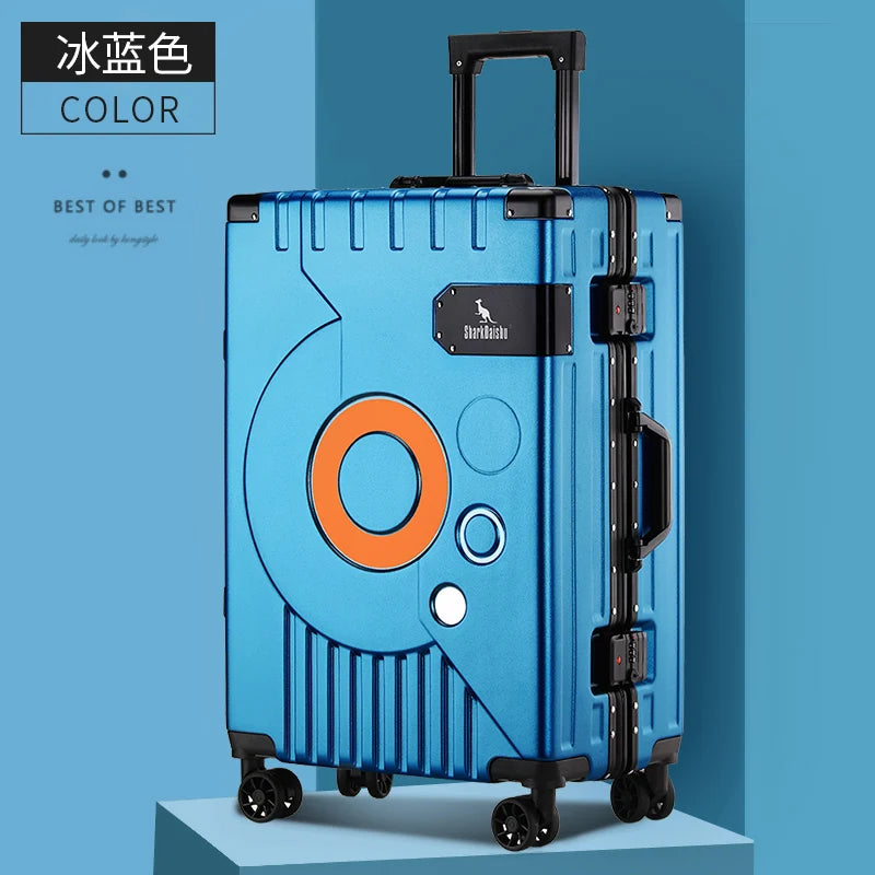 New Aluminum frame fashion travel luggage silent large-capacity trolley suitcase 20 inch suitcase carry on 24 inch password box