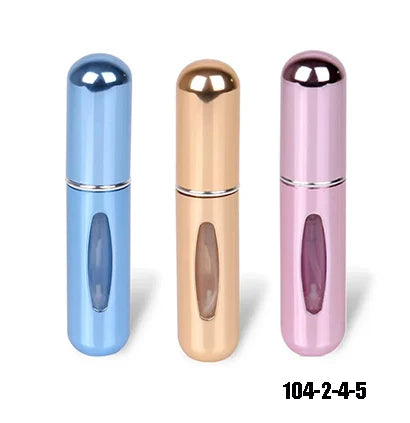 KIMLUD, 5ml Multi Color Aluminum Mini Perfume Bottle with Spray Pump Portable Empty Refillable Atomizer Bottle for Travel Essential, 104-2-4-5, KIMLUD APPAREL - Womens Clothes