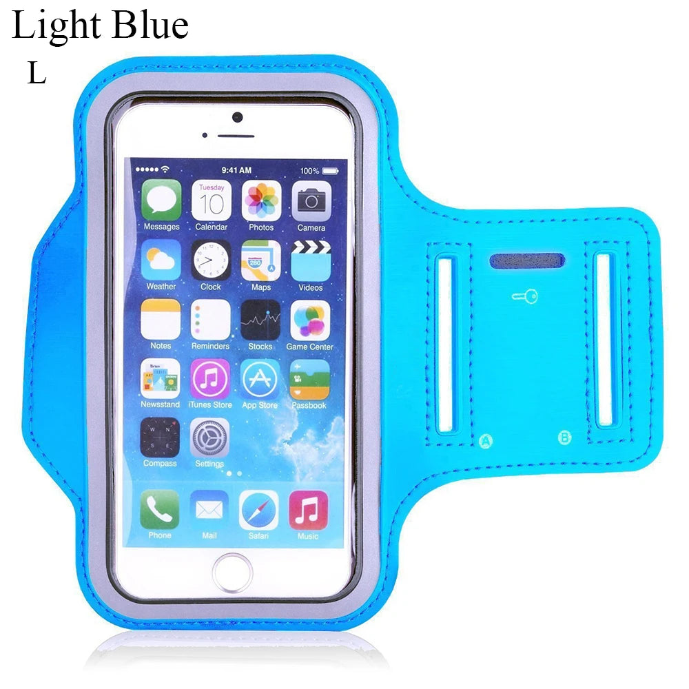 KIMLUD, Phone Arm Band Case Running Armband Sports Accessories Phone Arm Bag Cell Phone Arms Band Armbands Touch Screen Running Bags, Light Blue L, KIMLUD APPAREL - Womens Clothes