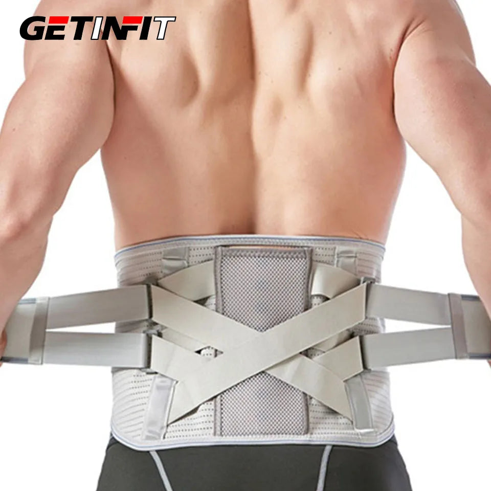 GETINFIT Sports Waist Protection Warmth Breathable Lumbar Fixation Belt Imitation Vertebra Wider Steel Plate Support Men Women - KIMLUD