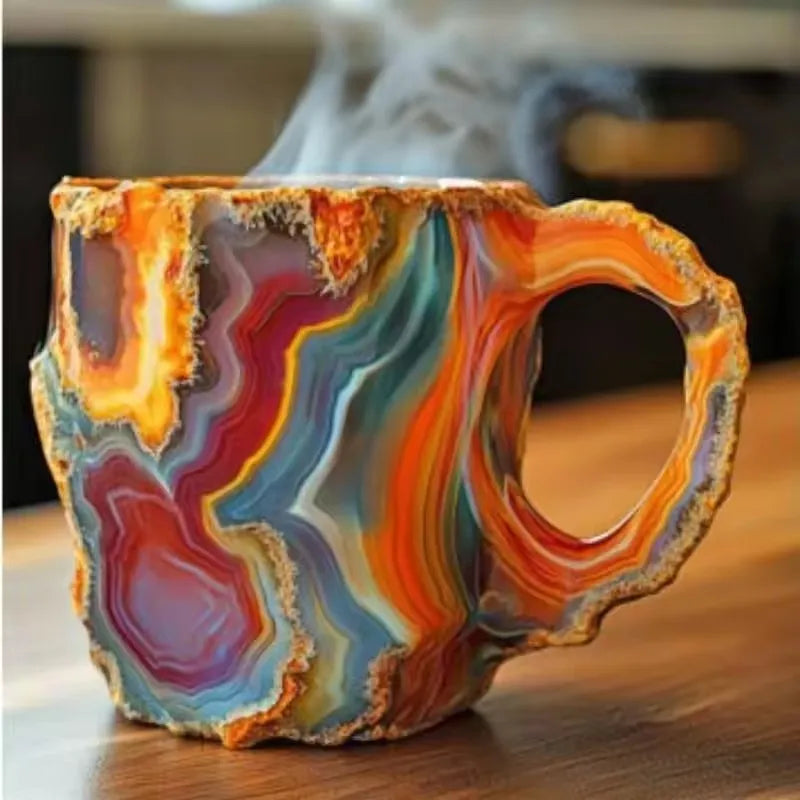 Mineral Crystal Coffee Mugs High Appearance Household Drinking Water With Handle Mug Resin Ins Style Juice Drinking Water Cup