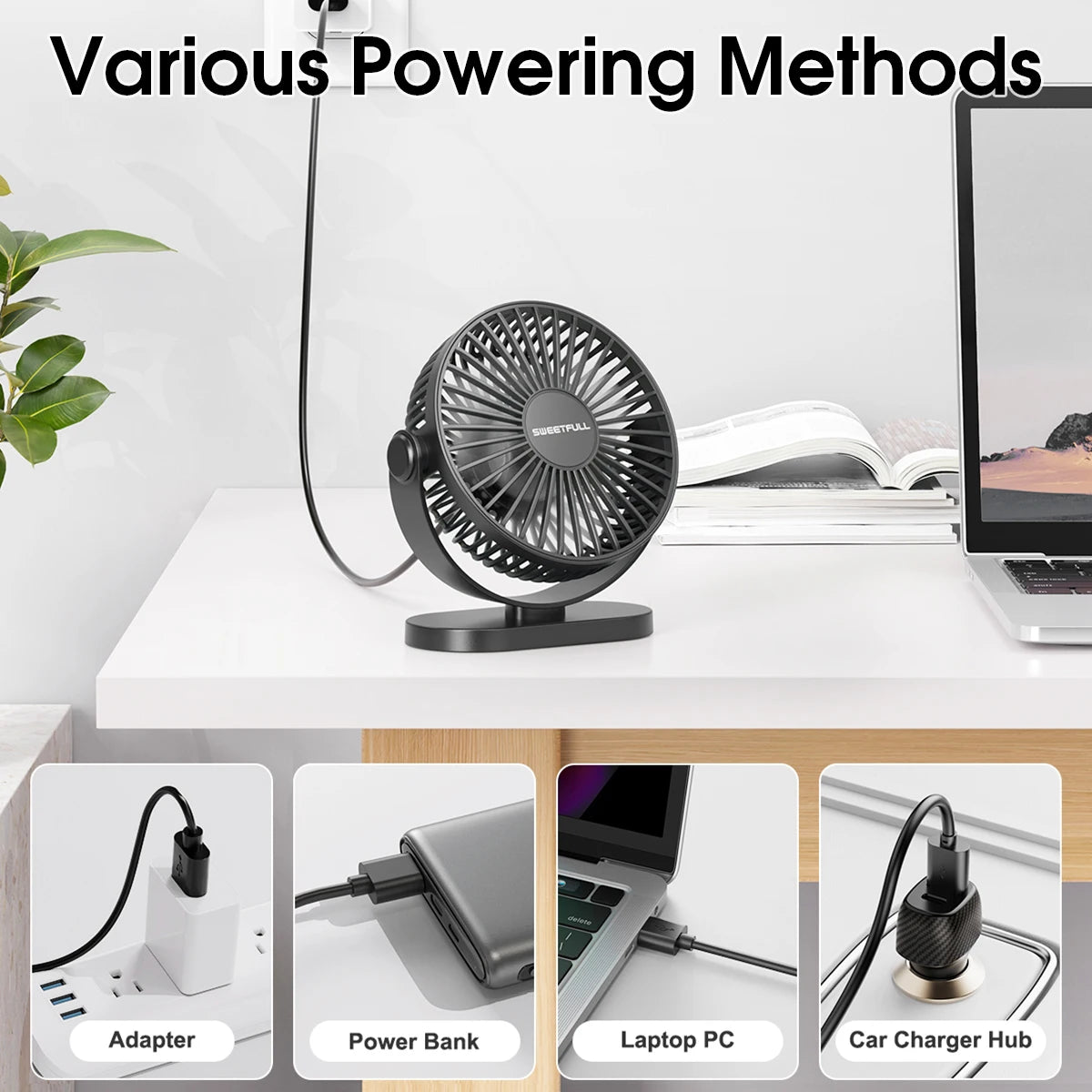 KIMLUD, Mini USB Desktop Fan Portable Hook up Fan Desktop Office USB Quiet Cooling Fans Three Speed Adjustment Suitable For Home Office, KIMLUD Womens Clothes