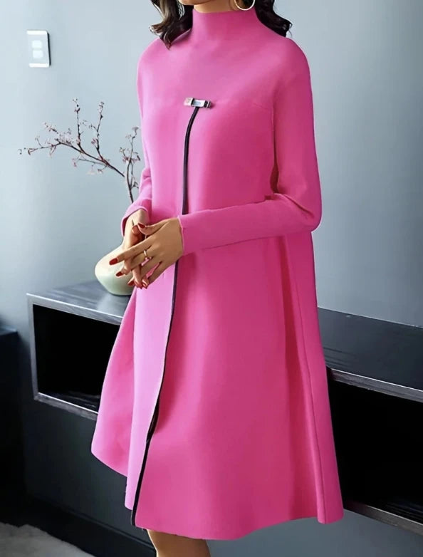 2023 Autumn Winter Spring New Fashion Casual Temperament Style Long Sleeved Round Neck Dress Dresses for Women Elegant - KIMLUD