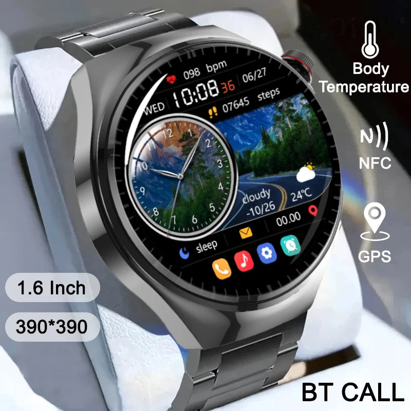 LEMFO Y13 smart watch 2024 1.6inch smartwatch men Compass NFC GPS Health Monitoring Voice Assistant Temperature sport watches