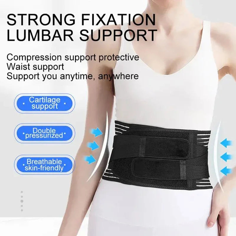 Back Brace Adjustable Waist Belt Support Brace for Lumbar Trainer Sweat Belt for Sports New Assistance Waist Cushion - KIMLUD