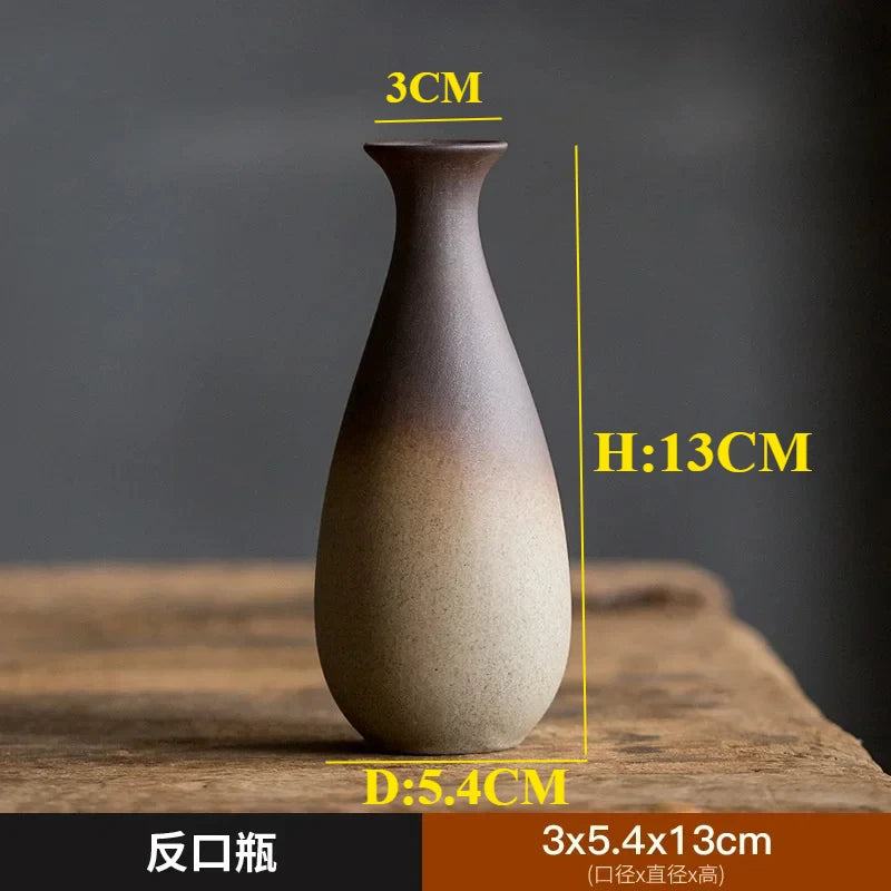 Zen Rough Pottery Tea Pet Ornaments Ceramic Vase Tea Table Decor Living Room Desktop Decoration Retro Tea Ceremony Accessories