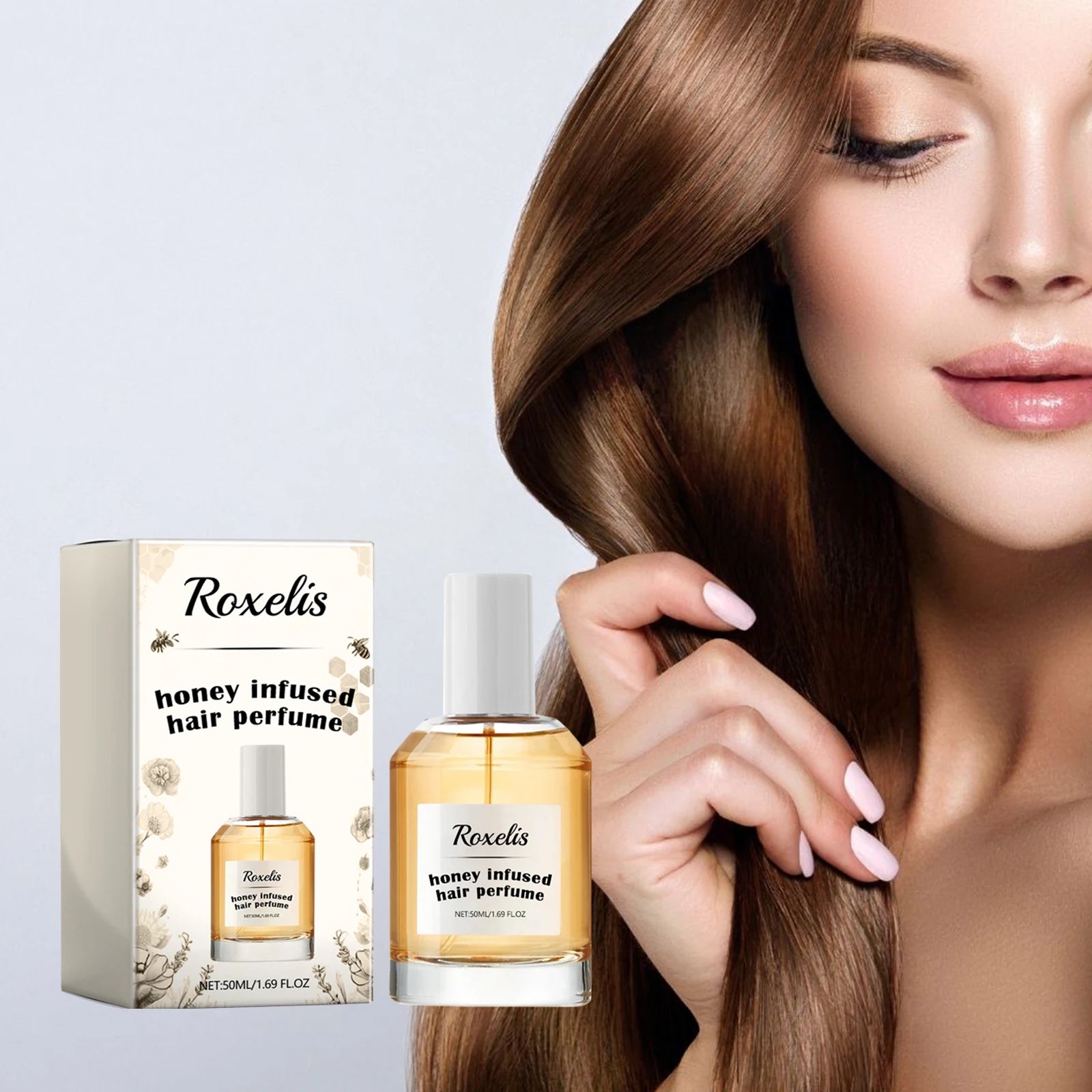 Roxelis Honey Hair Care Perfume Hair Care Fragrance Nourish and Repair Dry and Coarse Hair Moisturizing Perfume 1.69 oz - KIMLUD