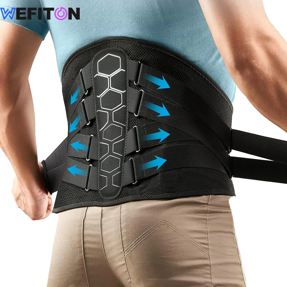 Back Brace for Lower Back Pain Women/Men,Back Support for Heavy Lifting with Ergonomic Lumbar Pad,Breathable Lumbar Support Belt - KIMLUD